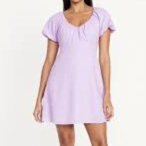 NWT Lavender V-Neck Mini Swing Dress Large Petite